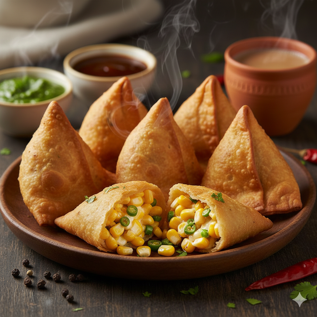 Corn and Cheese Samosa